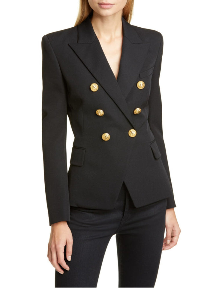 Women's Lapel Collar Long Sleeve Blazer | Buttoned, Lined, Comfortable Fit