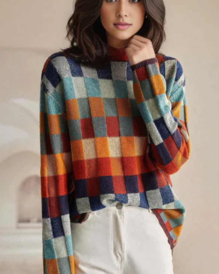 MADI – Cashmere Luxe Patchwork Turtleneck