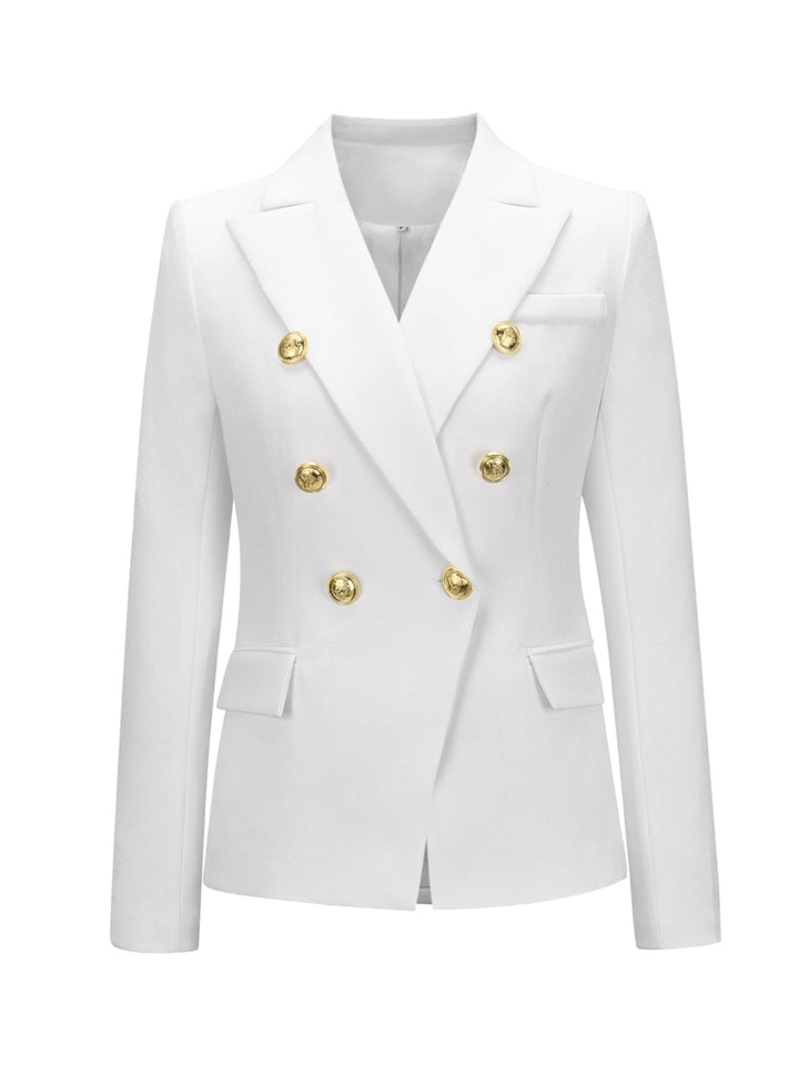 Women's Lapel Collar Long Sleeve Blazer | Buttoned, Lined, Comfortable Fit