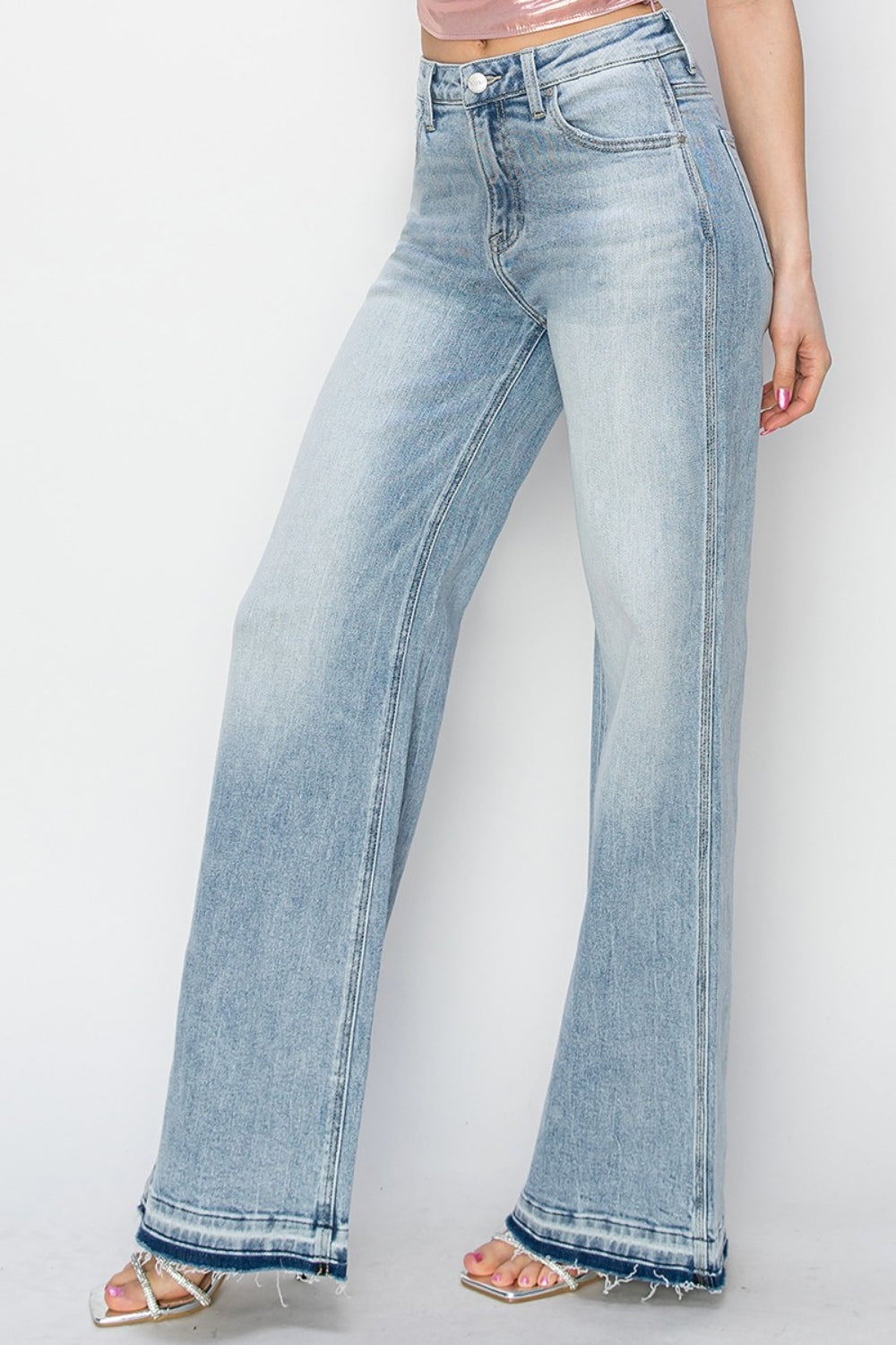 Full-Size Women’s High-Rise Wide-Leg Jeans – Chic and Comfortable Denim