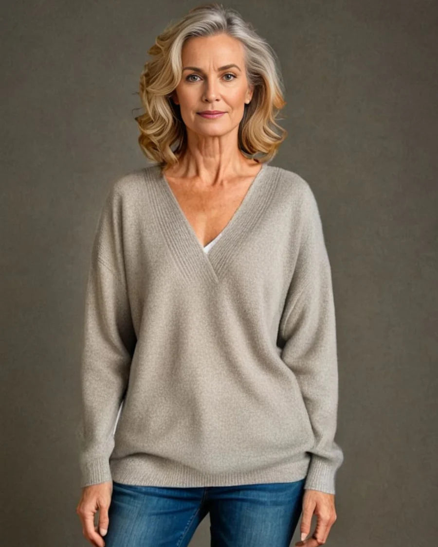 AELIA V-Neck Stylish Sweater – Soft, Comfortable & Versatile for Any Occasion