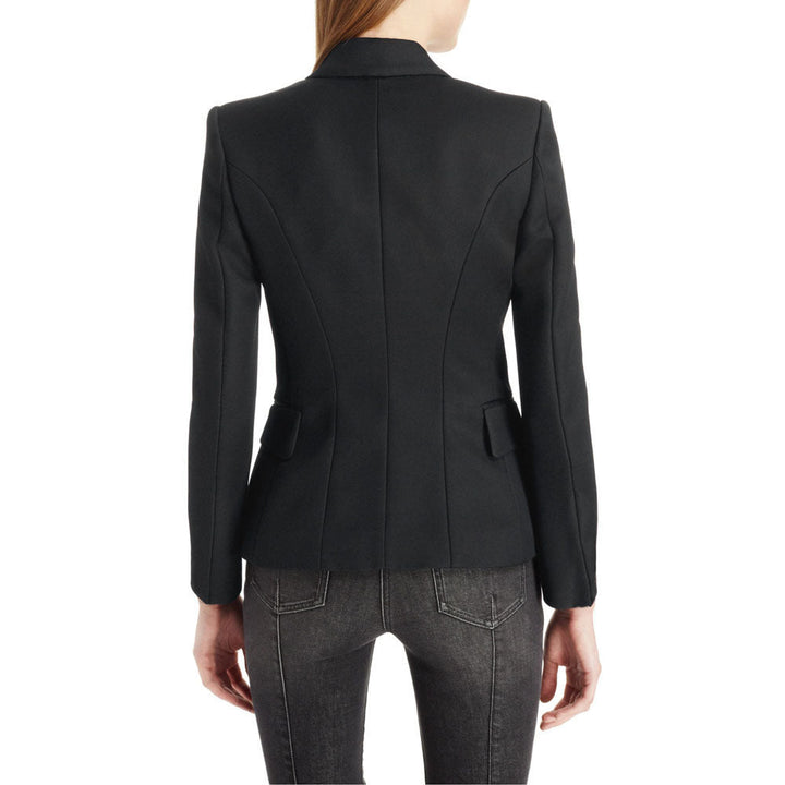 Women's Lapel Collar Long Sleeve Blazer | Buttoned, Lined, Comfortable Fit