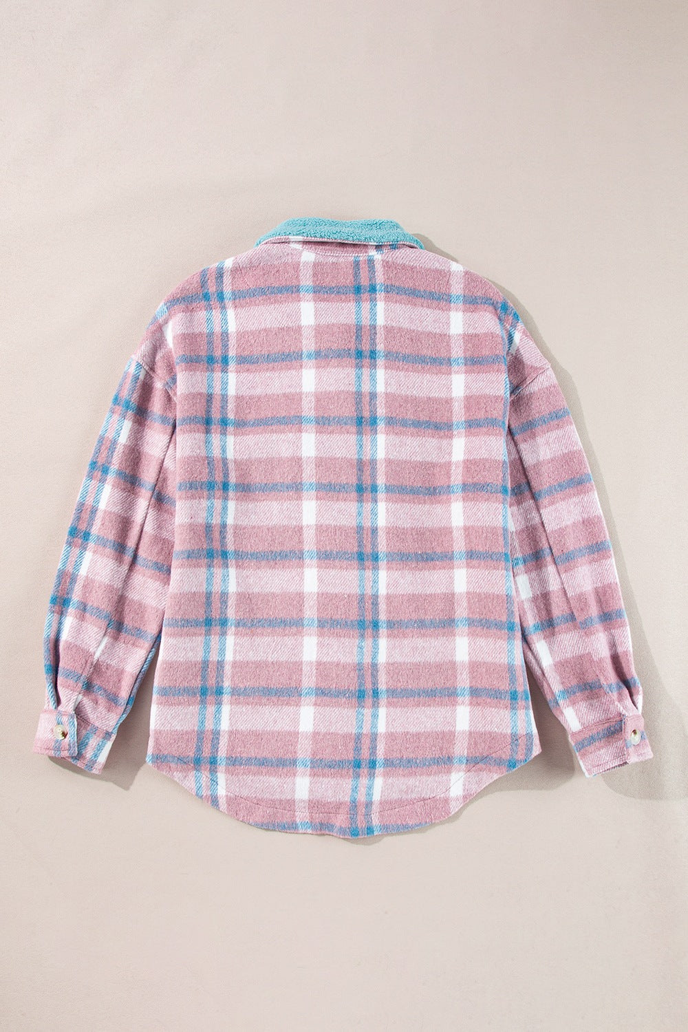 Plaid Shacket with Flap Pockets – Soft 100% Polyester, Machine Washable