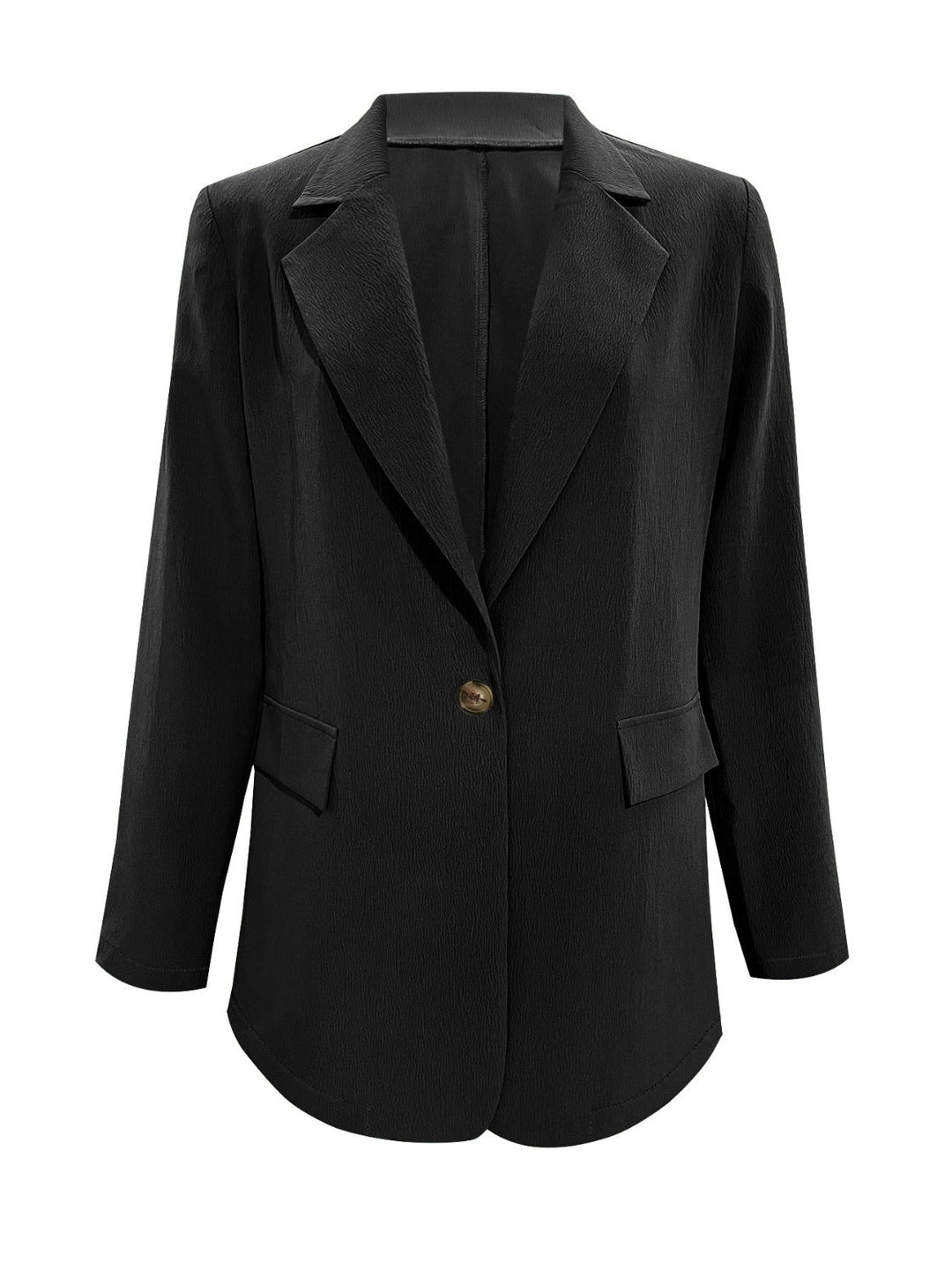 Women’s Lapel Collar Long Sleeve Blazer | Buttoned Polyester-Spandex Blazer (S-XL)