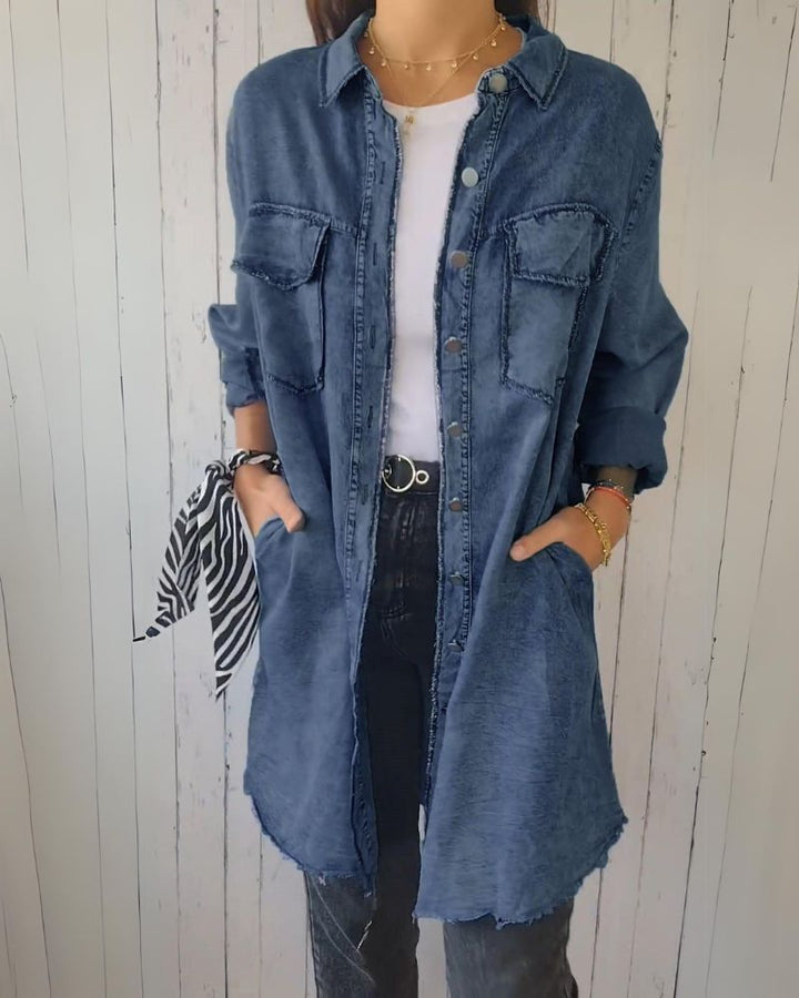 ELSSIA Comfortable Denim Shirt Jacket – Timeless Style Meets Modern Versatility