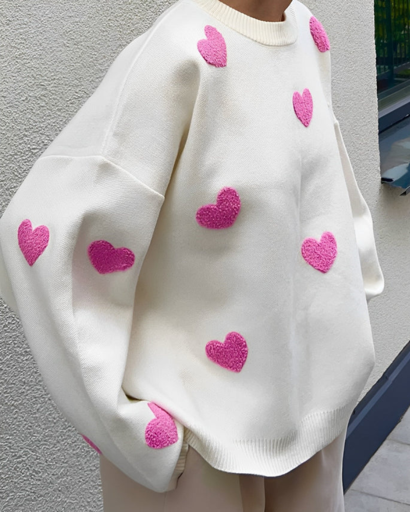 LOVE TO THE MOON Comfy Sweater – 100% Cotton, Oversized Fit, and Timeless Design