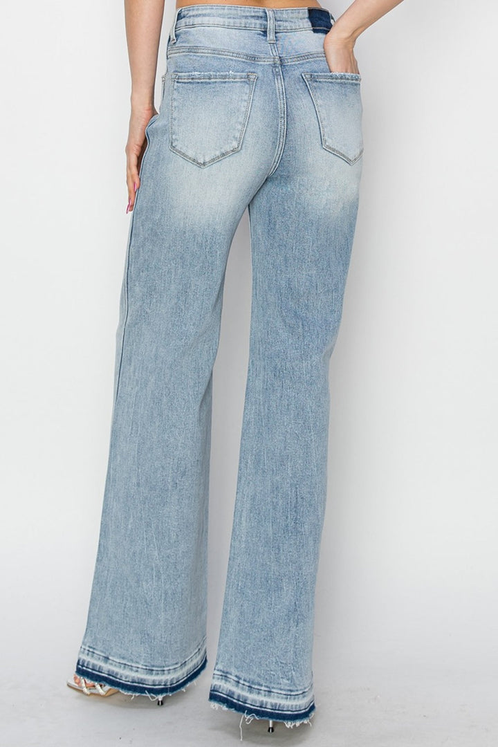 Full-Size Women’s High-Rise Wide-Leg Jeans – Chic and Comfortable Denim